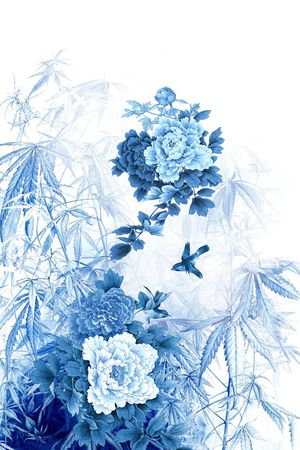 牡丹印花华亿平台图片