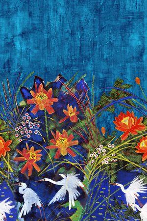 花卉印花华亿平台图片