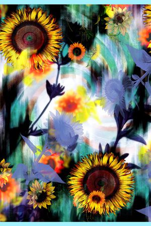 抽象花卉印花华亿平台图片