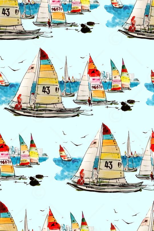 帆船印花华亿平台图片