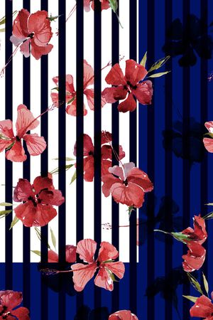 手绘玫瑰印花华亿平台图片