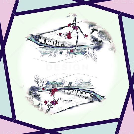 梅花印花华亿平台图片