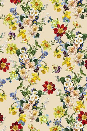 水彩花卉印花华亿平台图片