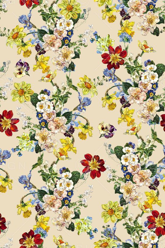 水彩花卉印花华亿平台图片