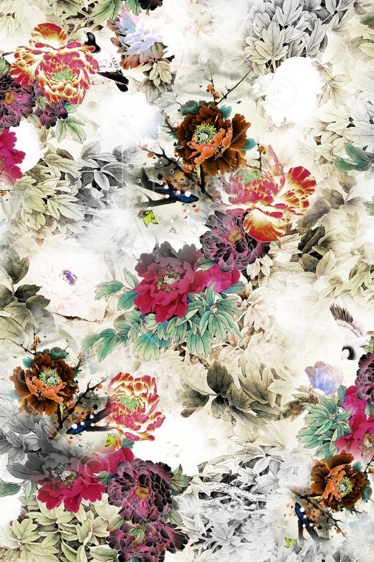 花卉印花华亿平台图片