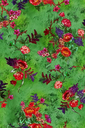 抽象花卉印花华亿平台图片