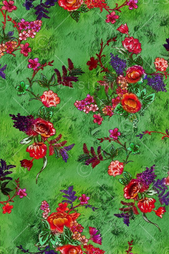 抽象花卉印花华亿平台图片