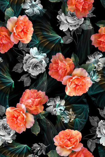 花卉印花华亿平台图片