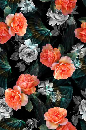 花卉印花华亿平台图片