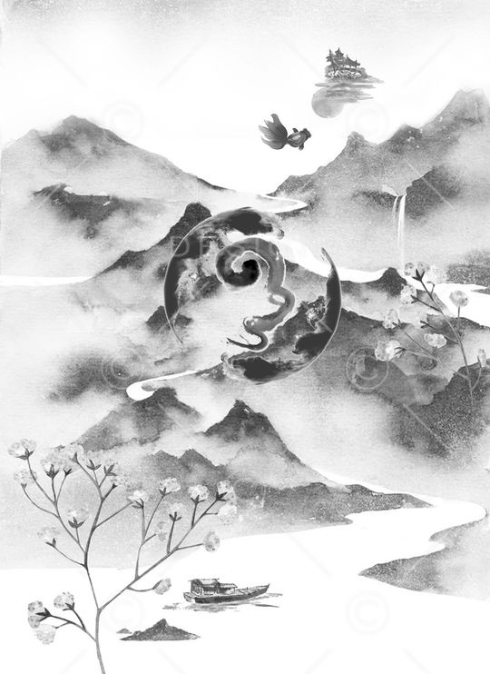 水彩花卉印花华亿平台图片