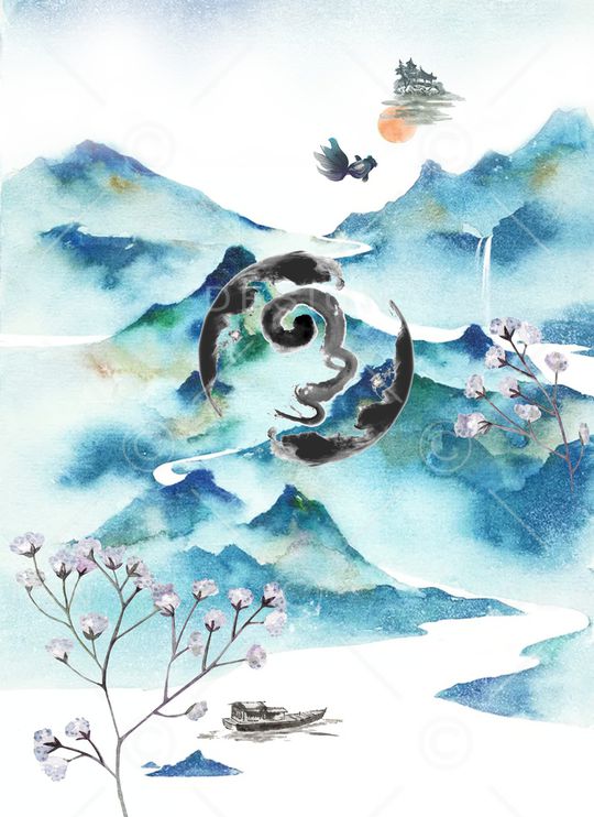 水彩花卉印花华亿平台图片