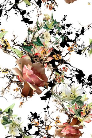 花卉印花华亿平台图片