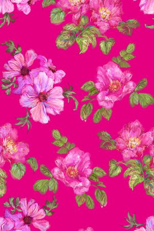 手绘花卉印花华亿平台图片