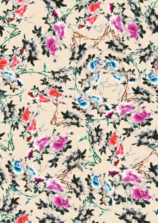 花卉印花华亿平台图片