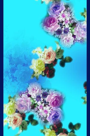 丝巾定位花印花华亿平台图片