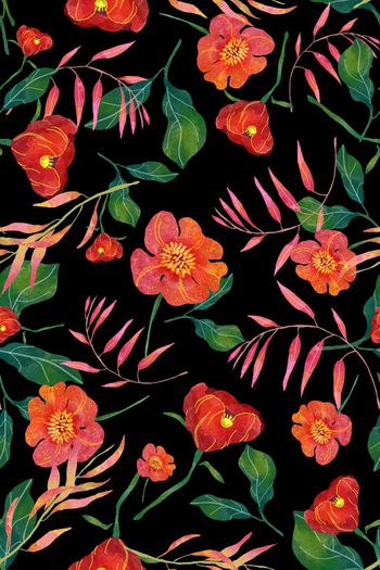 1053948-水彩植物2(黑色）