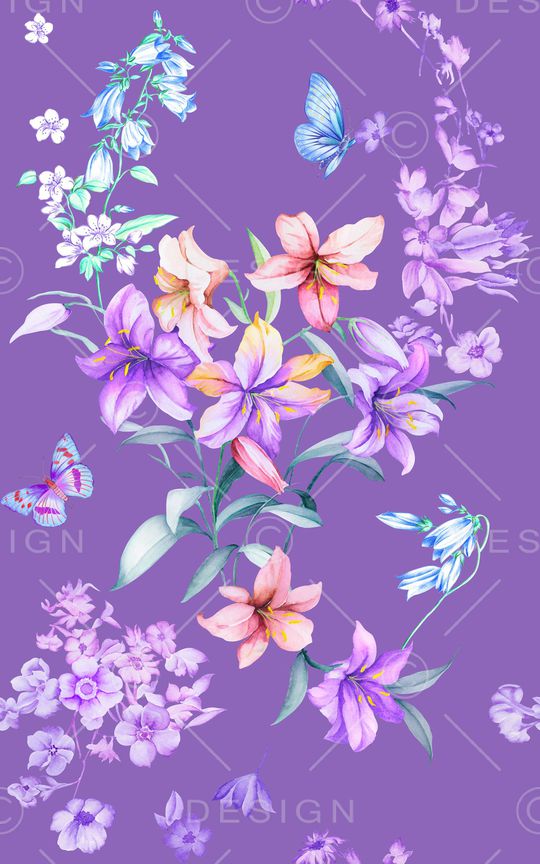 彩底花卉印花华亿平台图片