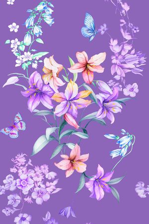 彩底花卉印花华亿平台图片