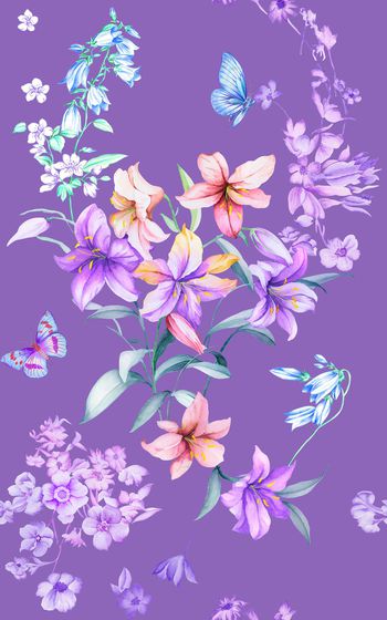 彩底花卉印花华亿平台图片