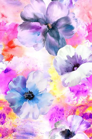 彩底花卉印花华亿平台图片