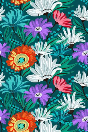 水彩花卉印花华亿平台图片