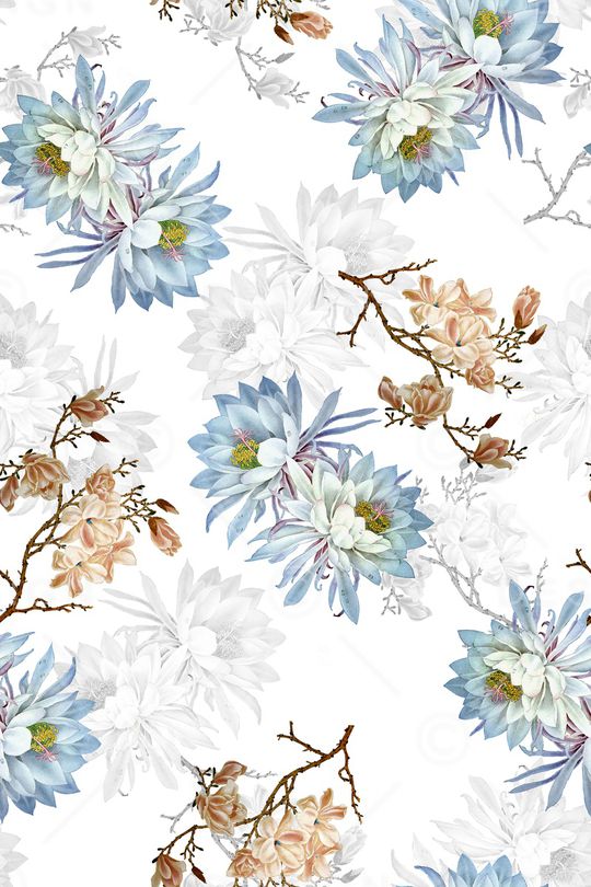 水彩花卉印花华亿平台图片