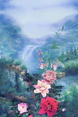 中国风印花华亿平台图片