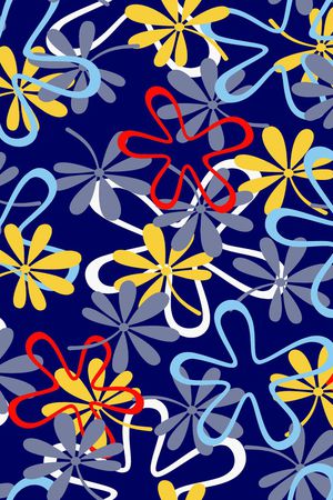 抽象花卉印花华亿平台图片