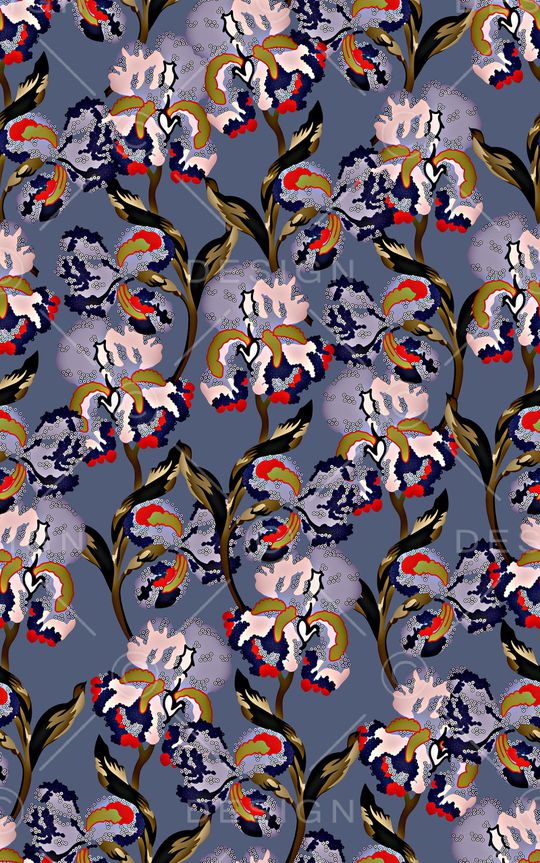 抽象花卉印花华亿平台图片