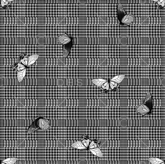 千鸟格印花华亿平台图片