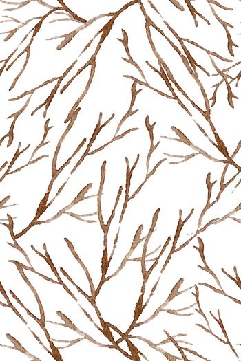 水彩树枝印花华亿平台图片