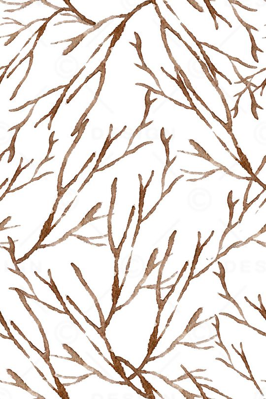 水彩树枝印花华亿平台图片