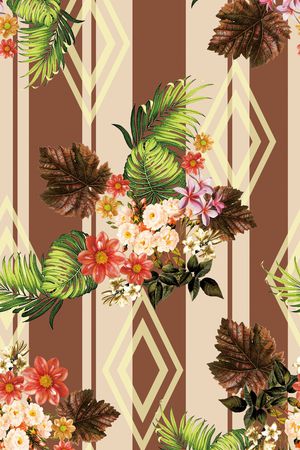 水彩花卉印花华亿平台图片