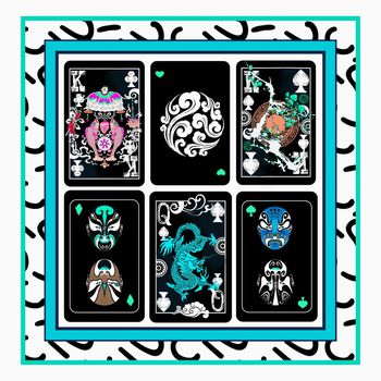 1055967-抽象中国风扑克牌方巾-2