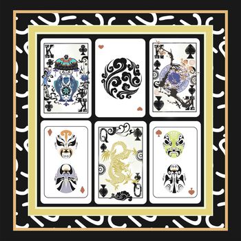 1055969-抽象中国风扑克牌方巾-1