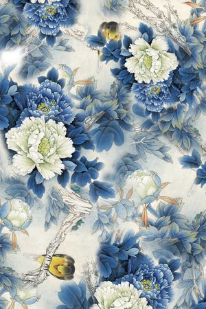 手绘花卉印花华亿平台图片