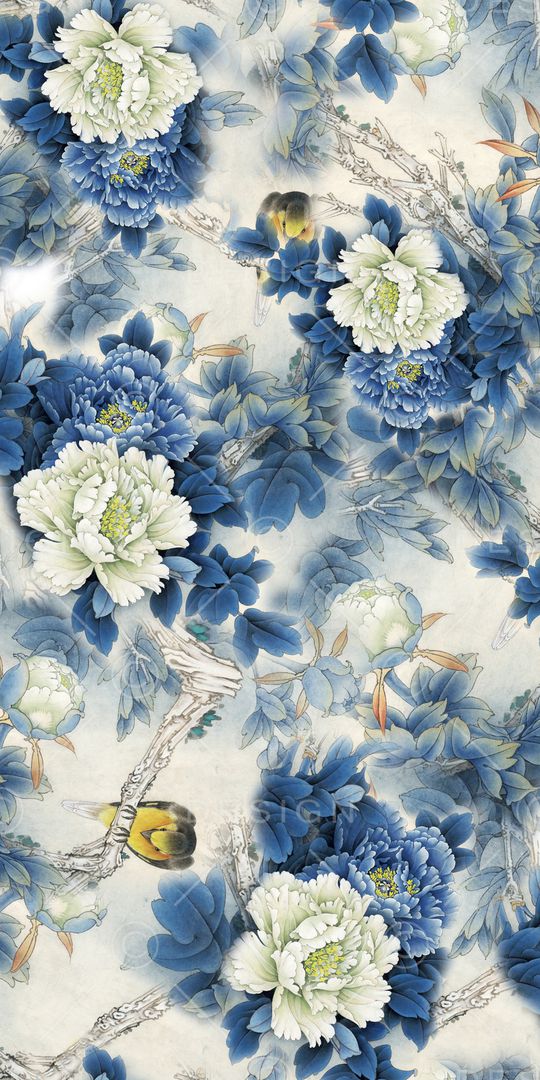 手绘花卉印花华亿平台图片