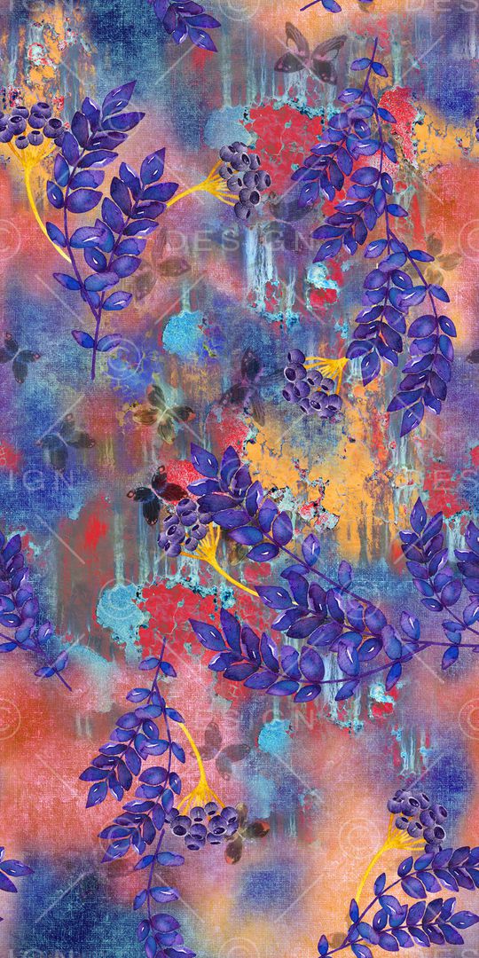 抽象花卉印花华亿平台图片