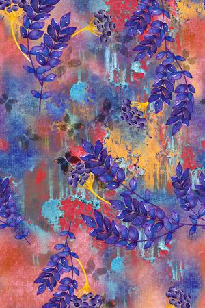 抽象花卉印花华亿平台图片