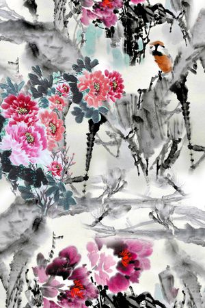 抽象花卉印花华亿平台图片