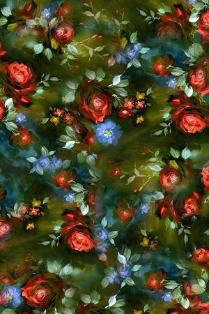 抽象花卉印花华亿平台图片