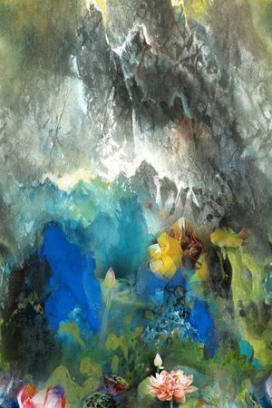 荷花印花华亿平台图片