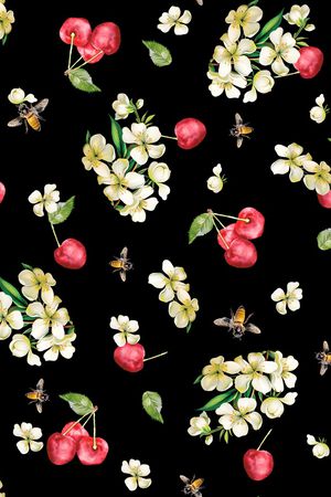 手绘花卉印花华亿平台图片