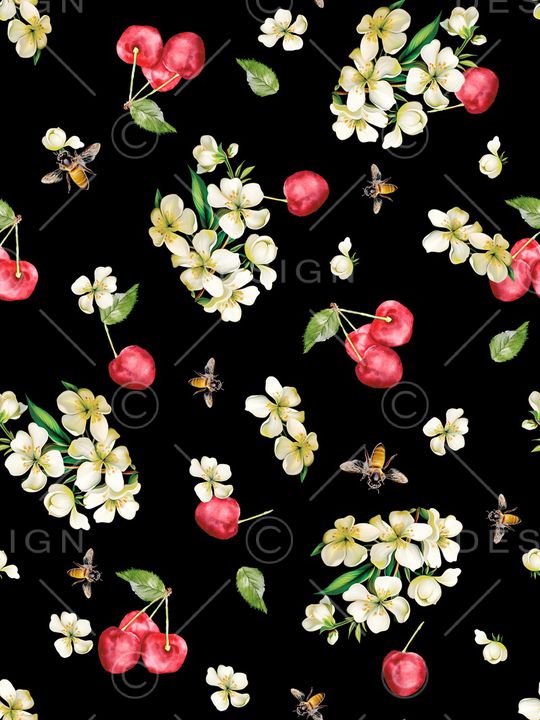 手绘花卉印花华亿平台图片