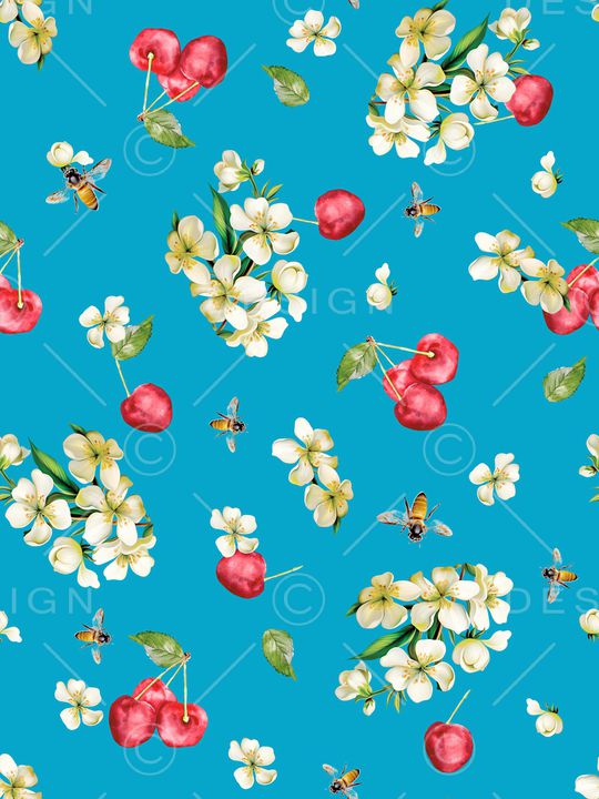 手绘花卉印花华亿平台图片