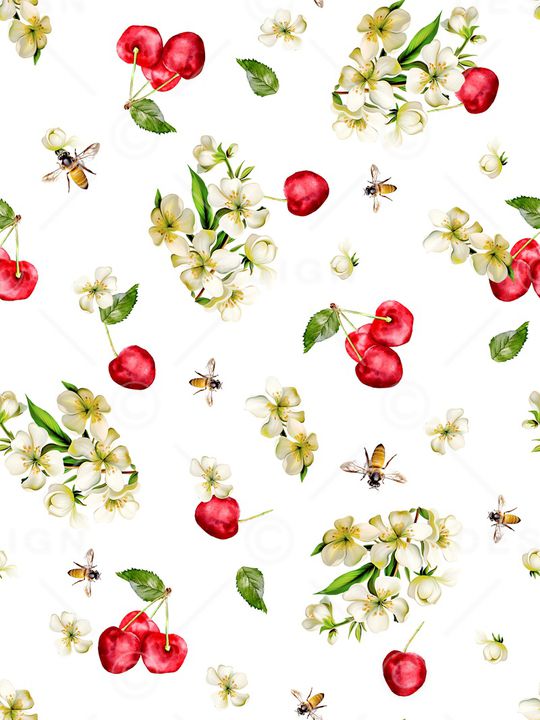 手绘花卉印花华亿平台图片