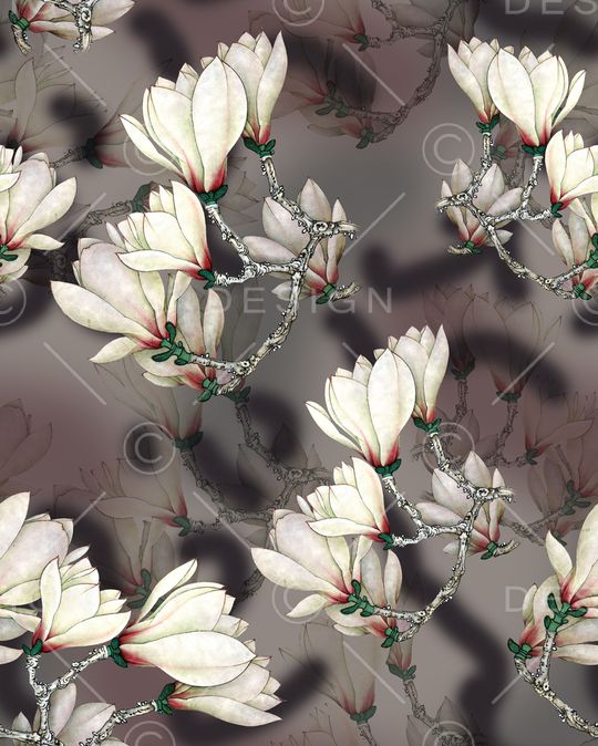 玉兰花印花华亿平台图片