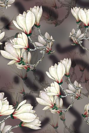 玉兰花印花华亿平台图片