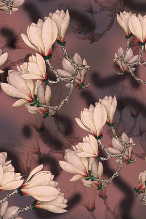 玉兰花印花华亿平台图片