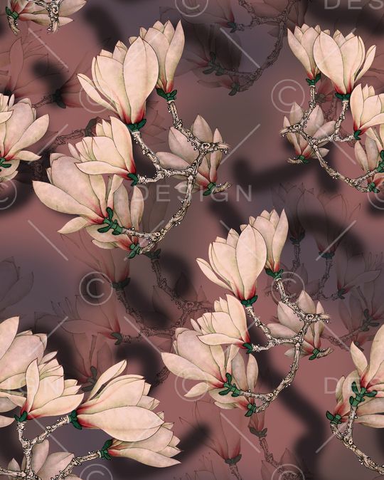 玉兰花印花华亿平台图片